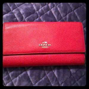 Red coach wallet
